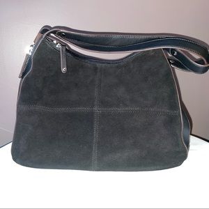 TIGNANELLO Suede Black Shoulder Bag